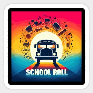 Silhouette Of A School Bus, School Roll Sticker